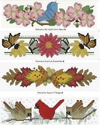 Welcome the Four Seasons   A booklet of four designs suitable for use with the Change It Up Welcome pattern. Each of the four patterns are also available singly. SRP booklet $23.00        SRP single $6.00